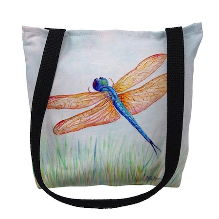 Betsy Drake Betsy Drake TY1045S 13 x 13 in. Dragonfly Small Tote Bag; Amber & Blue TY1045S